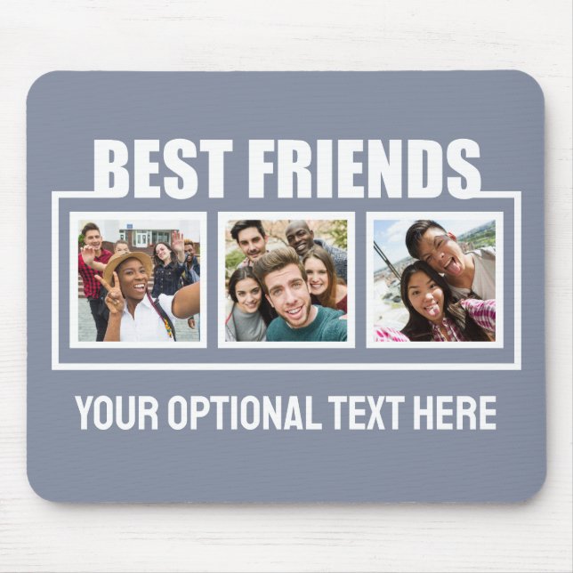 Best Friends custom photos, text & colour Mouse Mat (Front)