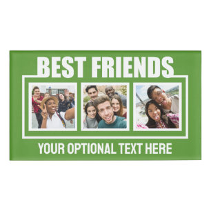 Best Friends custom photos, text & colour Name Tag