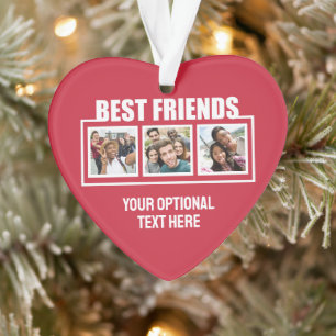Best Friends custom photos, text & colour Ornament