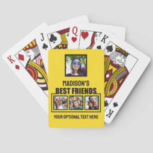 Best Friends custom photos, text & colour Playing Cards