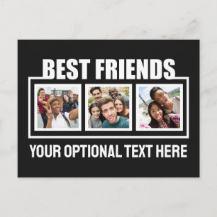 Best Friends custom photos, text & colour Postcard