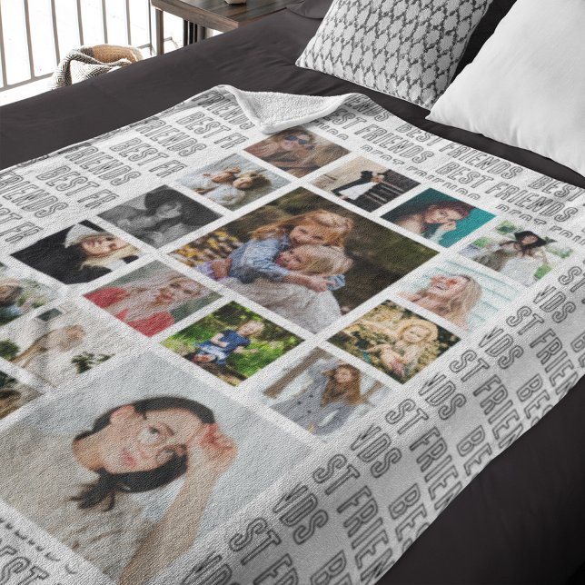 Best Friends Customised Photo Collage Fleece Blanket (Creator Uploaded)