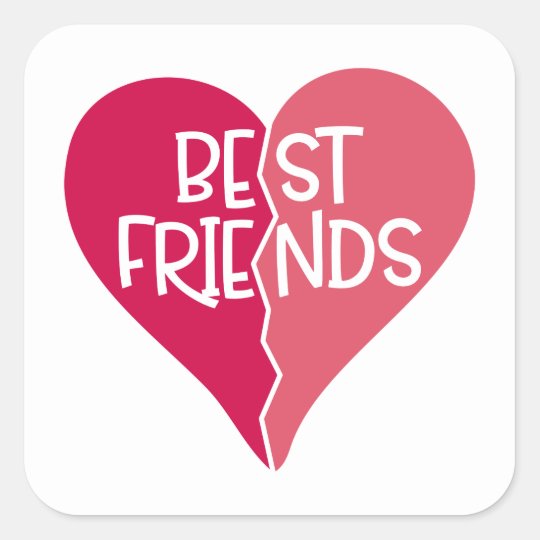 Best Friends Cute Best Friend Square Sticker | Zazzle.co.uk