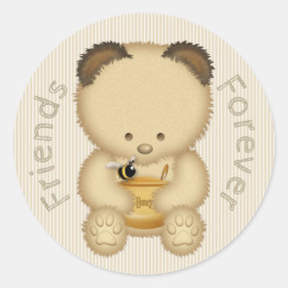 Best Friends Cute Honey Bear Classic Round Sticker