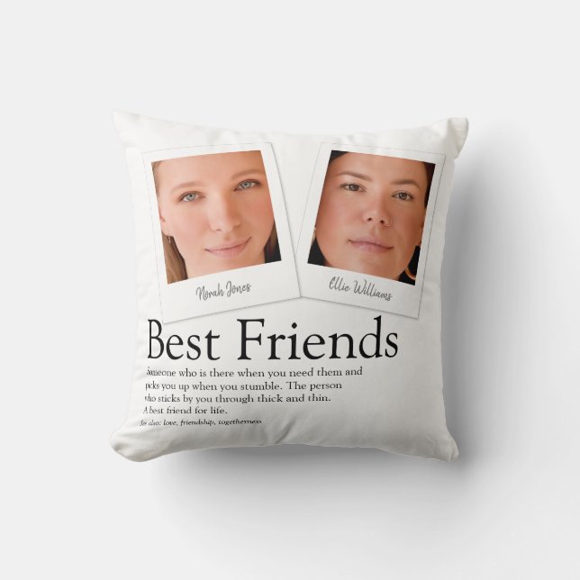 Best Friends Definition 2 Photos Cushion (Front)