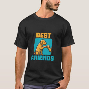 Best Friends Dog and Human Fist Bump Design T-Shirt