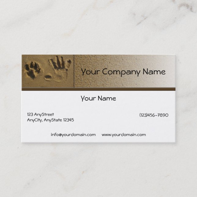 Best Friends Dog Paw and Hand Print Business Card (Front)
