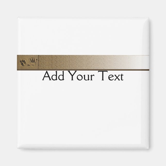 Best Friends Dog Paw and Hand Print in the Sand Magnet (Front)