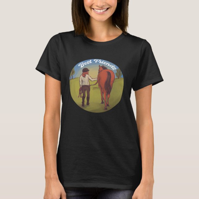 Best Friends Equitation Horse Riding T-Shirt (Front)
