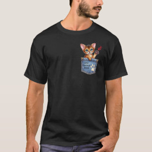 Best Friends Ever Cute Cat in Pocket T-Shirt