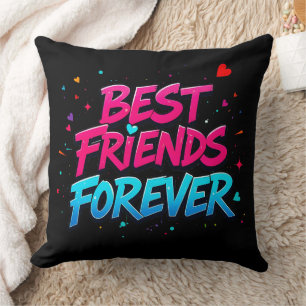 Best Friends Ever Quote Graffiti Cushion