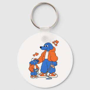 Best Friends : Father and son Blue Dog Duo ( Orang Key Ring