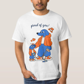 Best Friends : Father and son Blue Dog Duo ( Orang T-Shirt