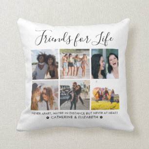 Best Friends for Life 6 Photo Quote Script Cushion