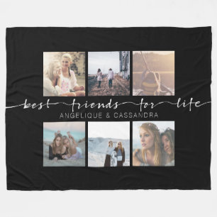 Best Friends for Life Instagram Photo Typography Fleece Blanket