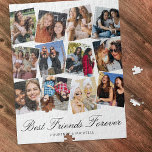 Best Friends Forever 12 Photo Collage Jigsaw Puzzle<br><div class="desc">BFF picture puzzle featuring a simple white background that you can change to any colour,  12 favourite photos for you to replace with your own,  the title 'best friends forever',  and your names underneath.</div>