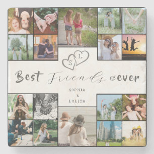 Best Friends Forever 18-Photo Collage  Stone Coaster