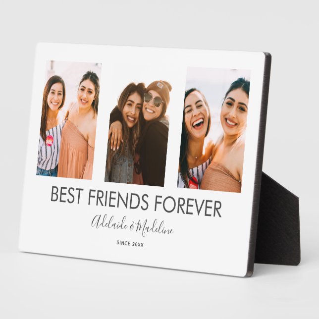 Best Friends Forever 3 Photo Collage Gift Plaque (Side)