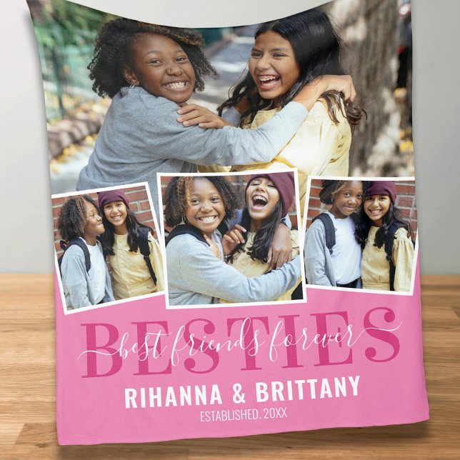 Best Friends Forever 4 Photo Fleece Blanket (Creator Uploaded)