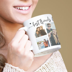 Best friends forever 6 photo collage keepsake Two-Tone coffee mug