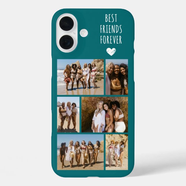 Best Friends Forever 6 Photo Teal Case-Mate iPhone Case (Back)