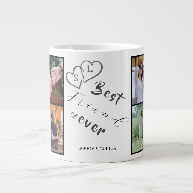 Best Friends Forever 8-Photo Collage Speciality Mu Large Coffee Mug (Front)