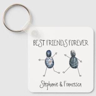Best Friends Forever Add Own Text Pebble Art Keych Key Ring