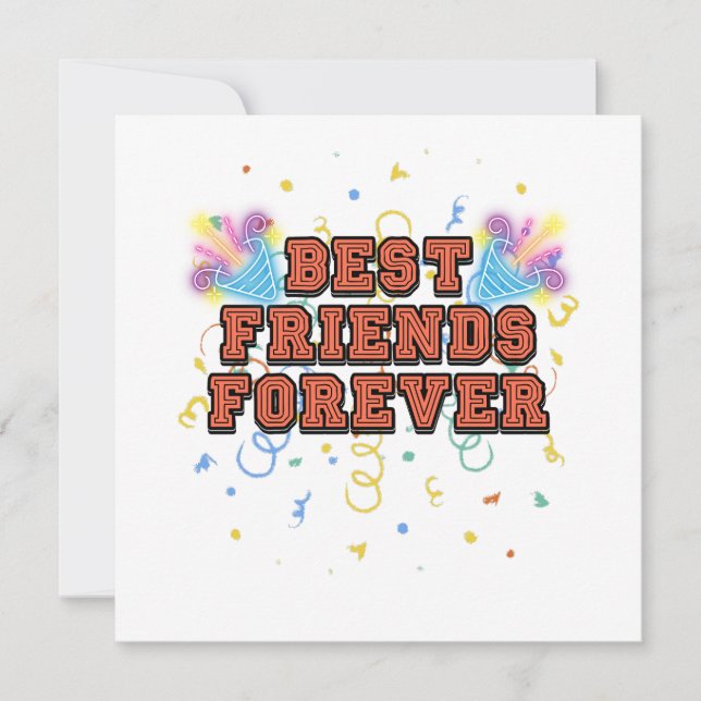 best friends forever,best friend day, funny, party invitation (Front)