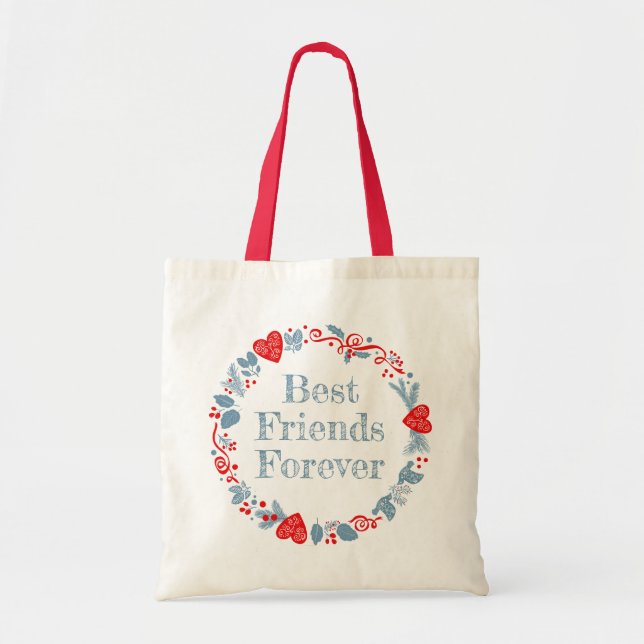 Best friends forever besties friendship girlfriend tote bag (Front)