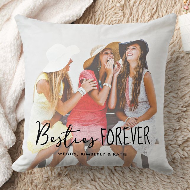 Best Friends Forever Besties White Photo Cushion (Creator Uploaded)