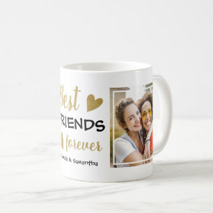 Best Friends Forever BFF 2 Photo Black And Gold Coffee Mug