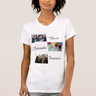 Best Friends Forever BFF Custom 3 Photo Collage T-Shirt