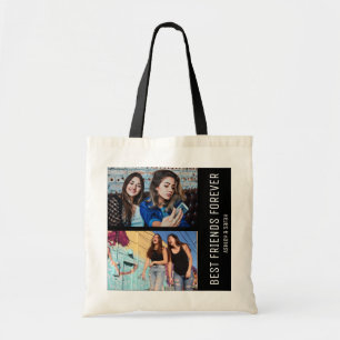 Best Friends Forever BFF Custom 4 Photo Collage Tote Bag
