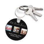 Best friends forever BFF custom photo names black Key Ring<br><div class="desc">A gift for your best friend(s) for birthdays,  Christmas or a special event. White text: Best Friends Forever,  written with a trendy hand lettered style script. Personalize and use your own photos and names.</div>