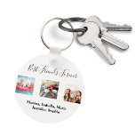 Best friends forever BFF custom photo names white Key Ring<br><div class="desc">A gift for your best friend(s) for birthdays,  Christmas or a special event. Black text: Best Friends Forever,  written with a trendy hand lettered style script. Personalise and use your own photos and names.  A chic white background.</div>