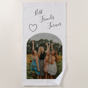 Best Friends Forever BFF Custom Photo Shape Beach Towel