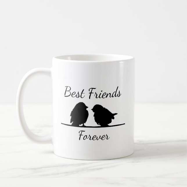 Best Friends Forever, BFF Cute Birds Coffee Mug (Left)