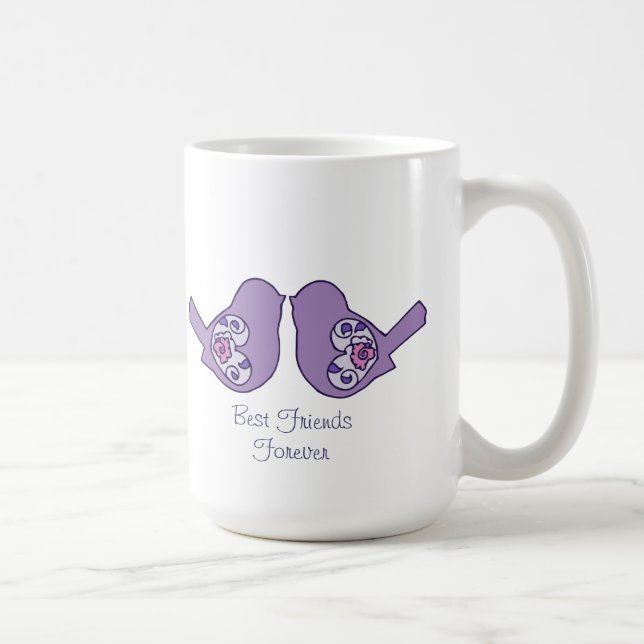 Best Friends Forever, BFF Cute Love Birds Coffee Mug (Right)