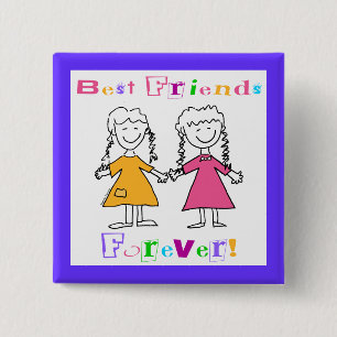 Best Friends Forever BFF Gifts 15 Cm Square Badge