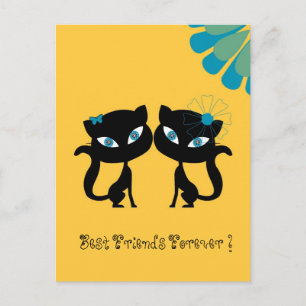 Best Friends Forever (BFF), I love Cats! Postcard