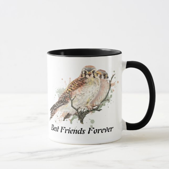 Best Friends Forever, BFF Kestrel Birds  Mug (Right)