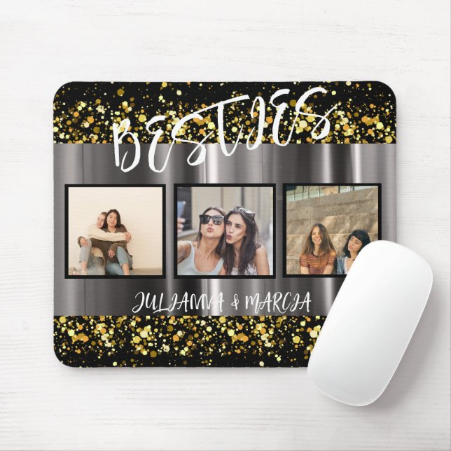  Best Friends Forever BFF Modern Photo Collage  Mouse Mat (With Mouse)