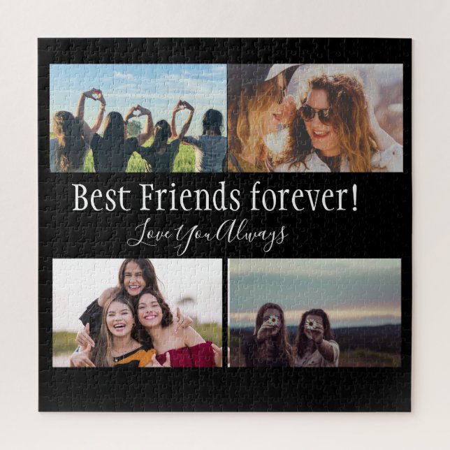 Best Friends Forever, BFF, Photo Collage Black  Jigsaw Puzzle (Vertical)