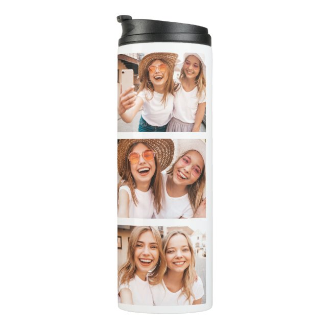 Best Friends Forever BFF Photo Collage Thermal Tumbler (Rotated Right)