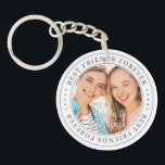 Best Friends Forever BFF Simple Modern Photo Key Ring<br><div class="desc">This simple and classic design is composed of serif typography and add a custom photo. "Best Friends Forever" circles the photo of your friends</div>
