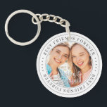 Best Friends Forever BFF Simple Modern Photo Key Ring<br><div class="desc">This simple and classic design is composed of serif typography and add a custom photo. "Best Friends Forever" circles the photo of your friends</div>