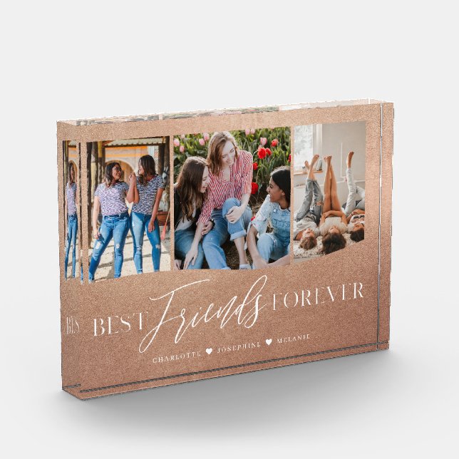 Best Friends Forever BFFs Photo Keepsake Rose Gold (Left)