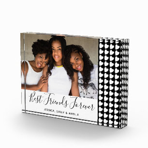 Best Friends Forever Black Heart Friend Photo Block