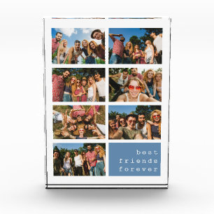 Best Friends Forever Blue Collage Photo Block