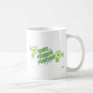 Best Friends Forever Blue Yellow Flowers Coffee Mug